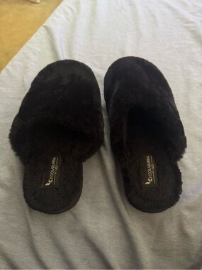 Koolaburra Black Faux-Fur Slide Slippers for Women